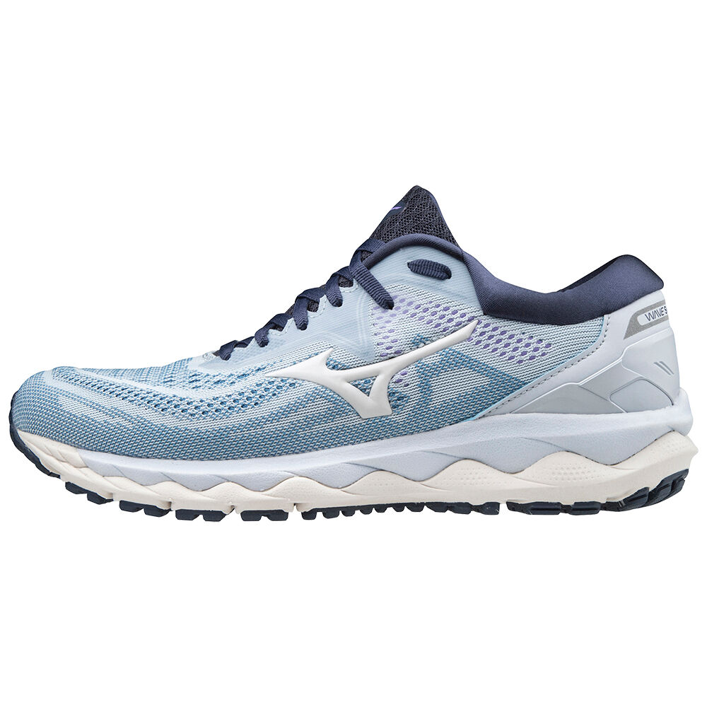 Zapatillas Running Mizuno Wave Sky 4 Mujer Blancas/Indigo Baratas CJAL-21369